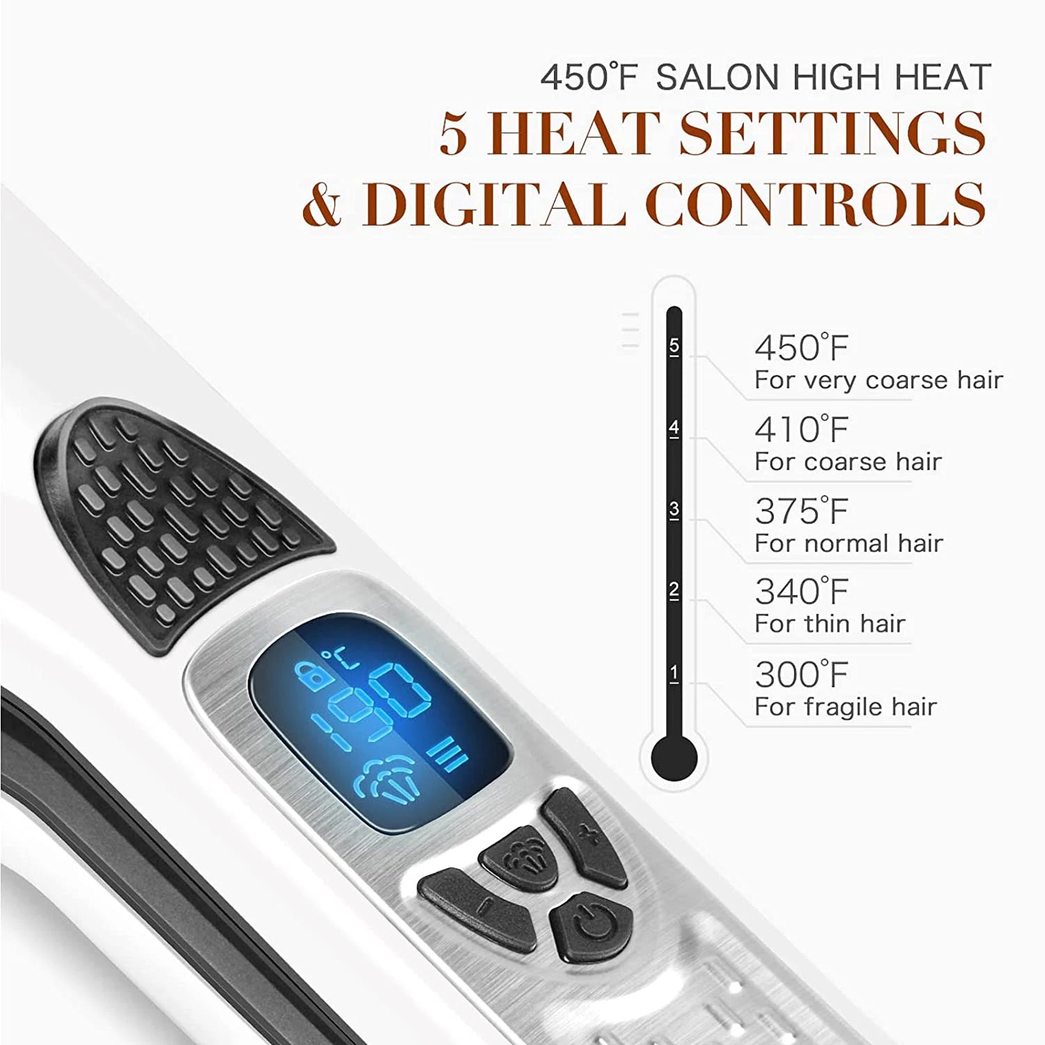 Steam Hair Straightener Brush Ceramic Tourmaline Electric Vapor Flat Iron Professional