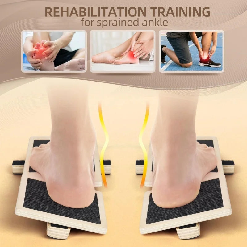 Wood Wobble Balance Board Ankle Strengthener for Physical Therapy