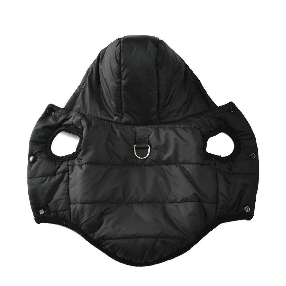 Warm Fleece Dog Coat Hoodie Winter Jacket with D Ring for Small Medium Dogs