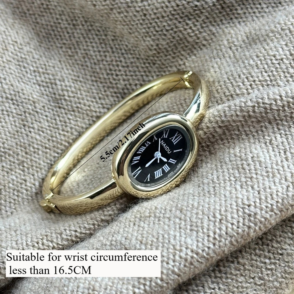 Ladies Gold Bracelet Watch Stainless Steel Small Dial Wristwatch