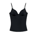 Women V Neck Zip Bodysuit Sleeveless Slim Fit Tank Top