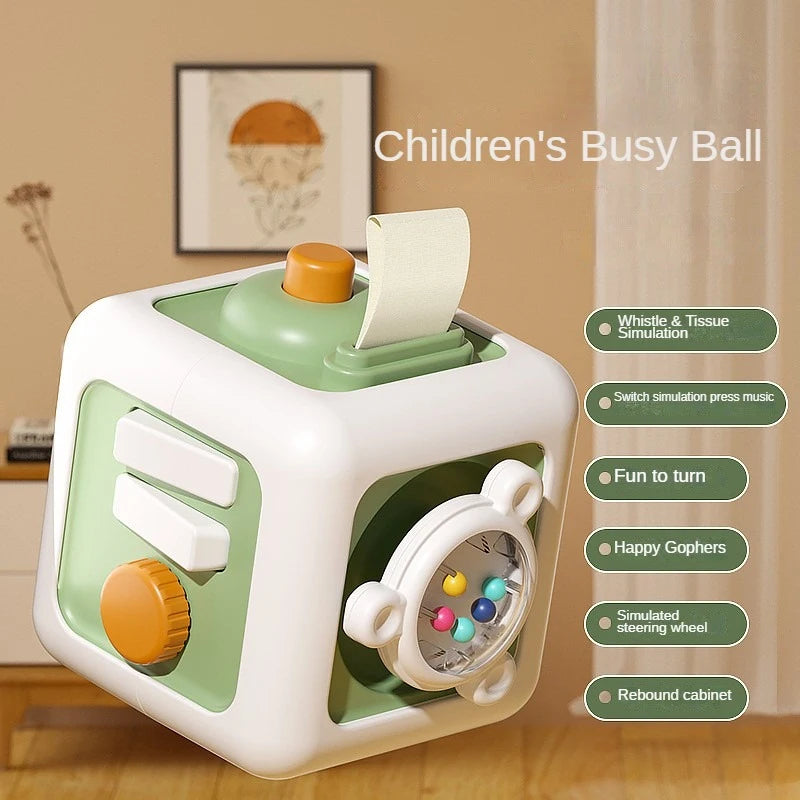 6 in 1 Montessori Busy Board Sensory Activity Cube