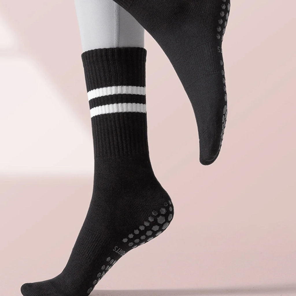Women Pilates Yoga Grip Socks Non Slip Barre Socks 4 Pairs Set