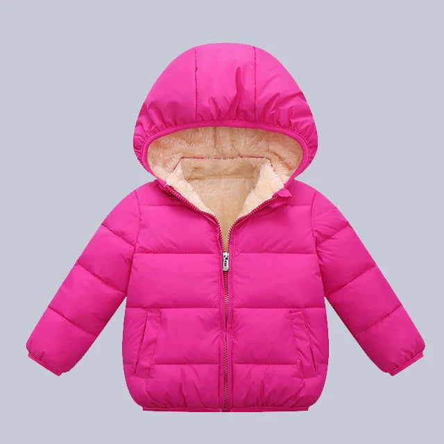 Kids Fleece Hooded Jacket Cartoon Plush Winter Coat for Boys & Girls