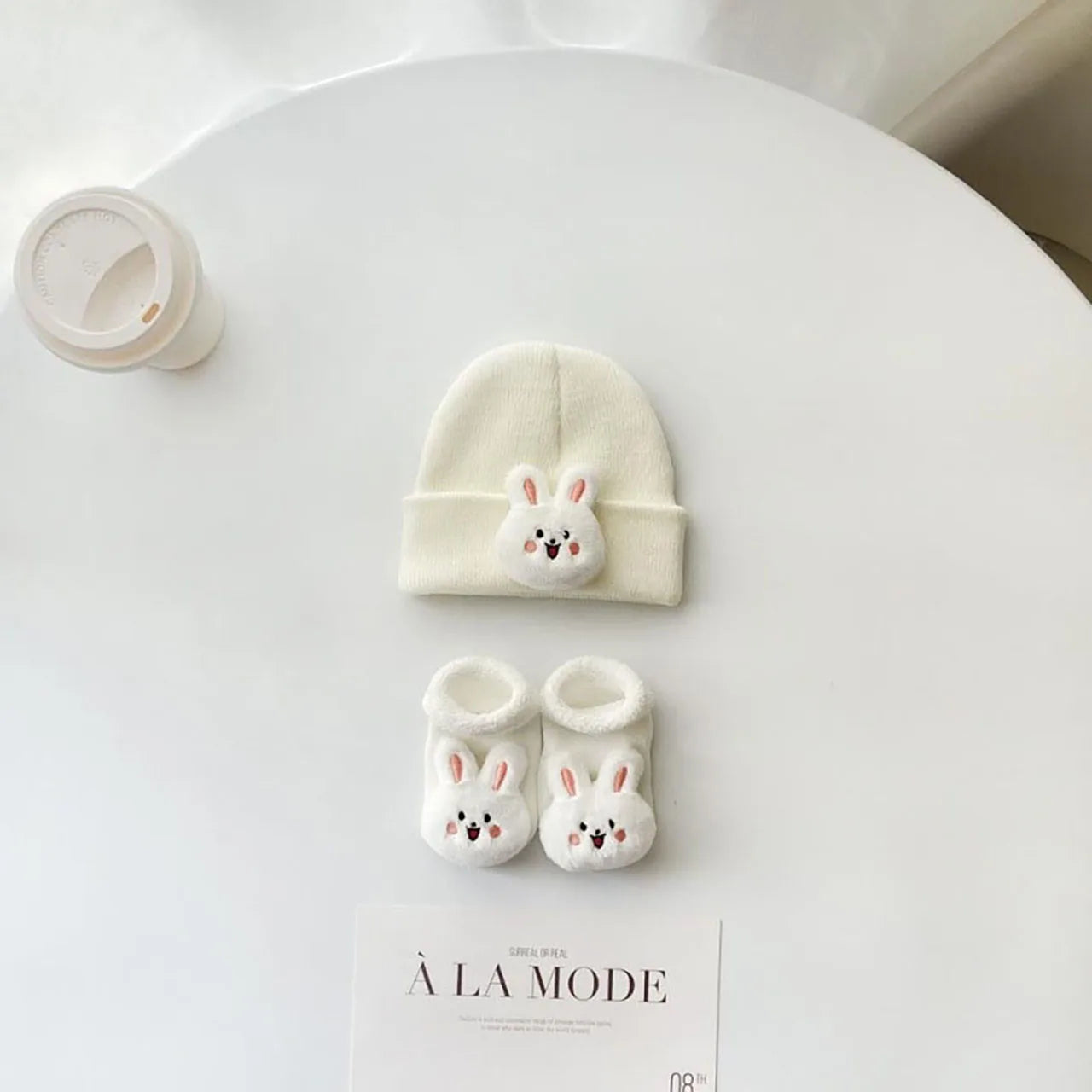 Baby Hat and Socks Set Cute Animal Knit Beanie