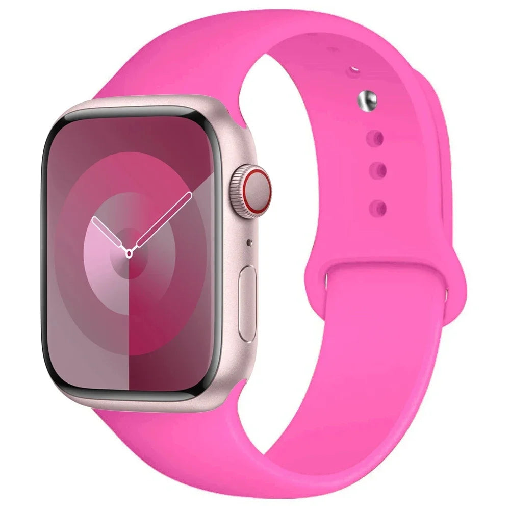 Silicone Apple Watch Band – Sport Strap Replacement for Apple Watch Series 3–9, SE & Ultra