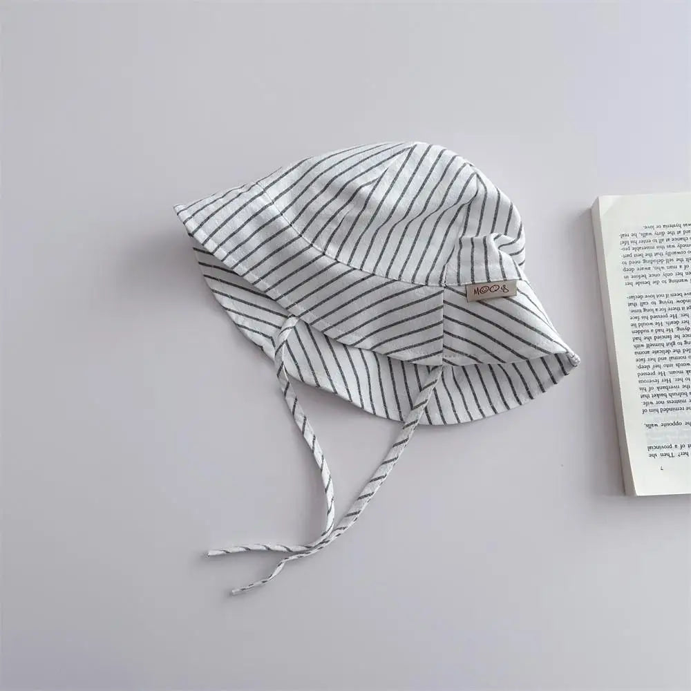 Kids Striped Fisherman Hat Casual Cotton Sun Hat for Boys & Girls