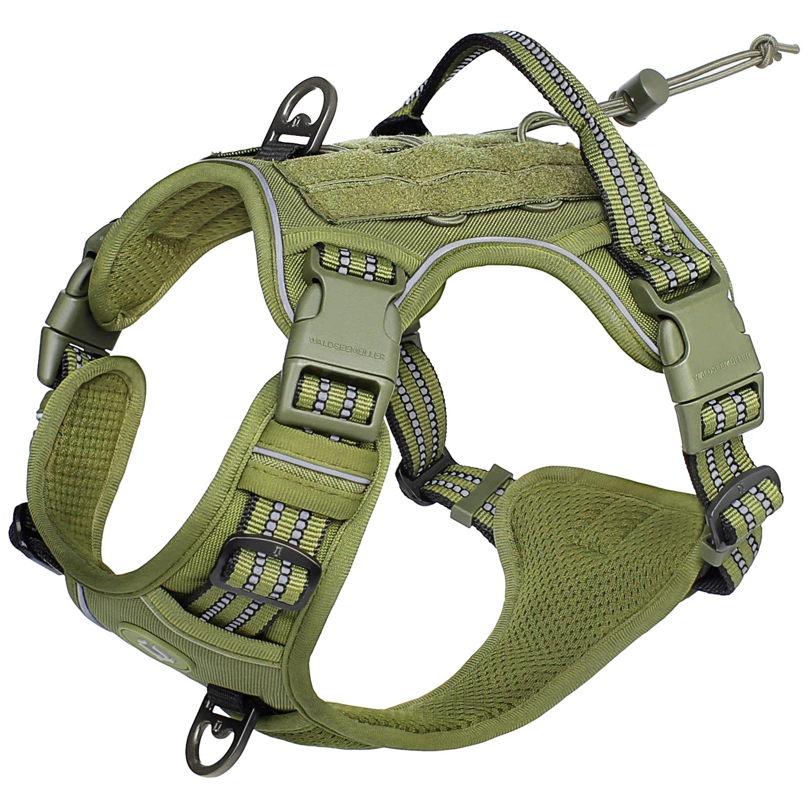 Tactical No Pull Dog Harness Adjustable Breathable MOLLE Vest for Medium Large Dogs