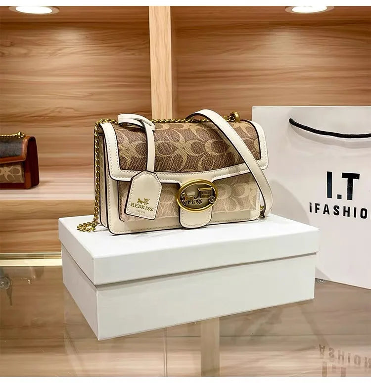 Women Minimalist Contrast Crossbody Box Bag