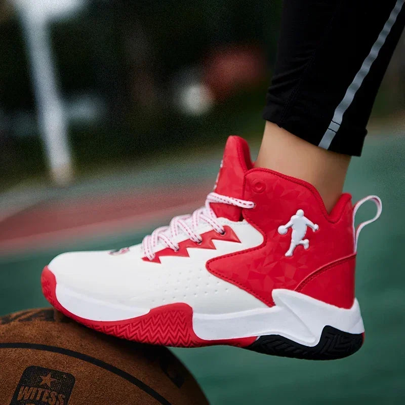 Kids Basketball Shoes Breathable Non Slip Lace Up Training Sneakers