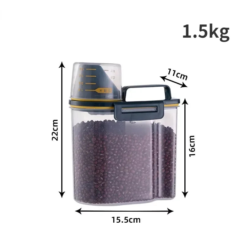 Pet Food Storage Container with Measuring Cup – Airtight Bin for Dog and Cat Food