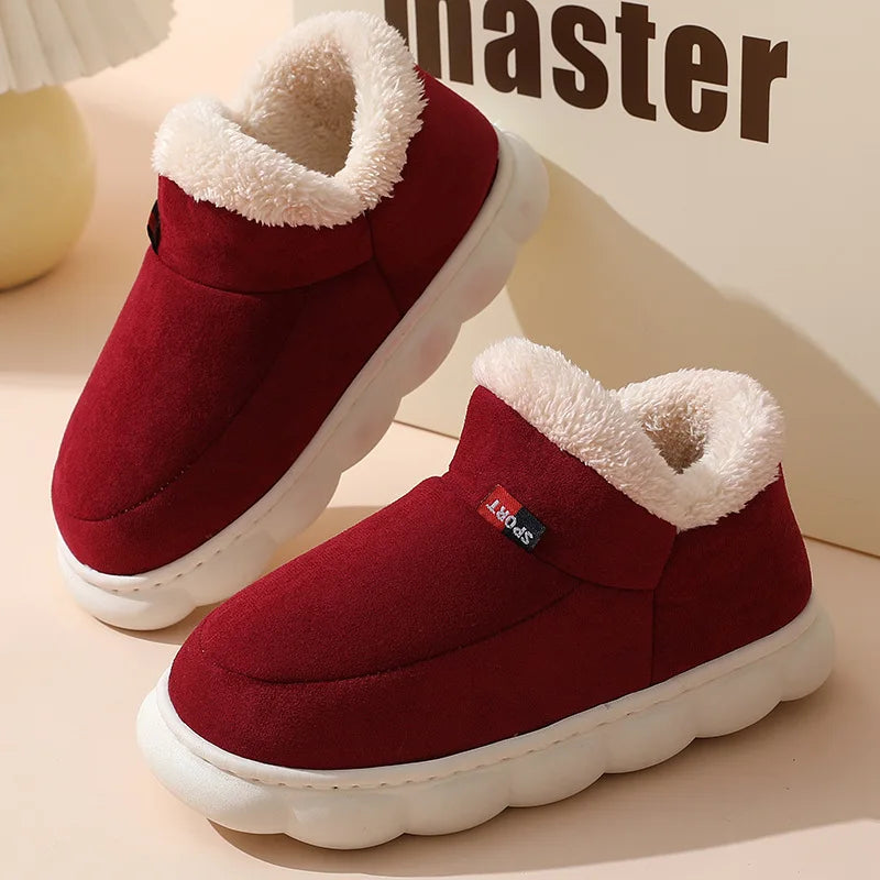 Cozy Plush Slippers Warm Fleece Lined Indoor House Shoes Soft Comfortable Winter Slippers for Men Women
