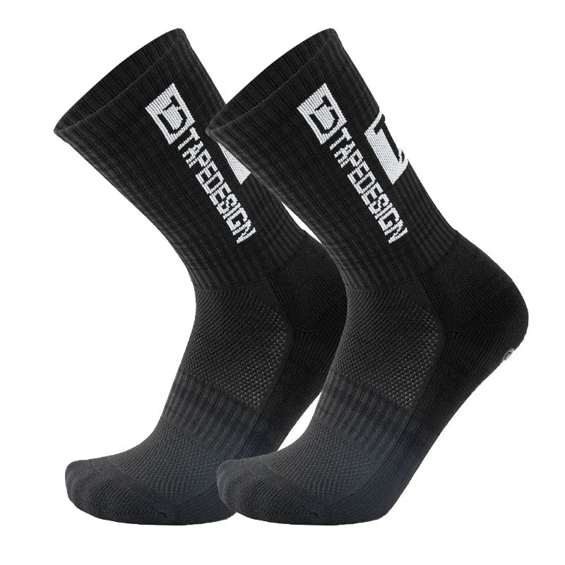 Anti Slip Football Socks Mid Calf Non Slip Grip Socks Men Women Sports Cycling Running Yoga Socks 1 Pair