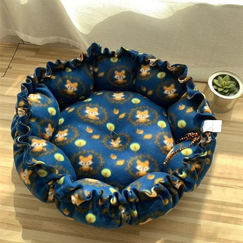 Adjustable Pet Bed Warm Fleece Cat Dog Nest