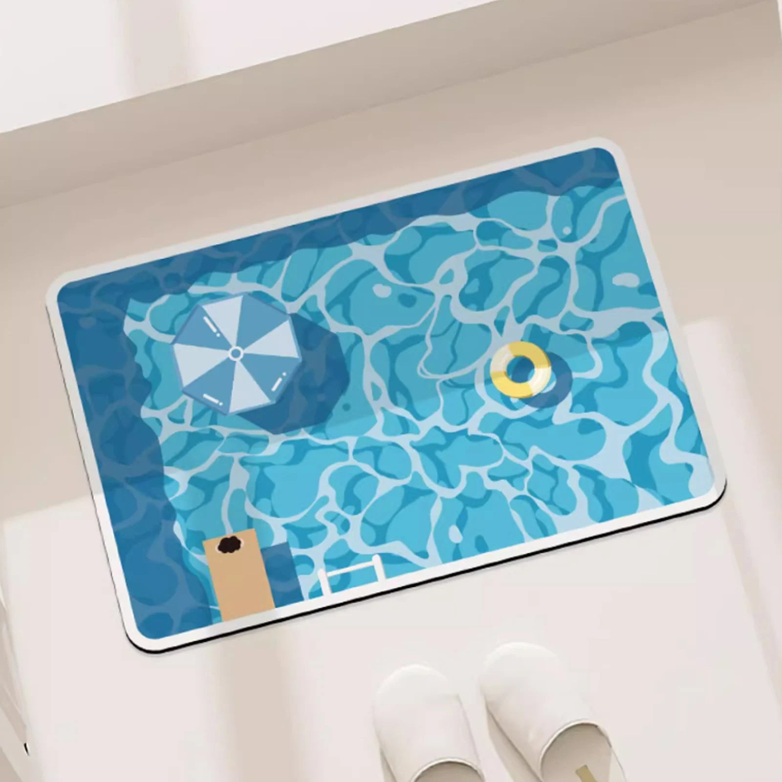 Rubber Anti Slip Bathroom Mat Quick Dry Water Absorbent Cartoon Floor Rug