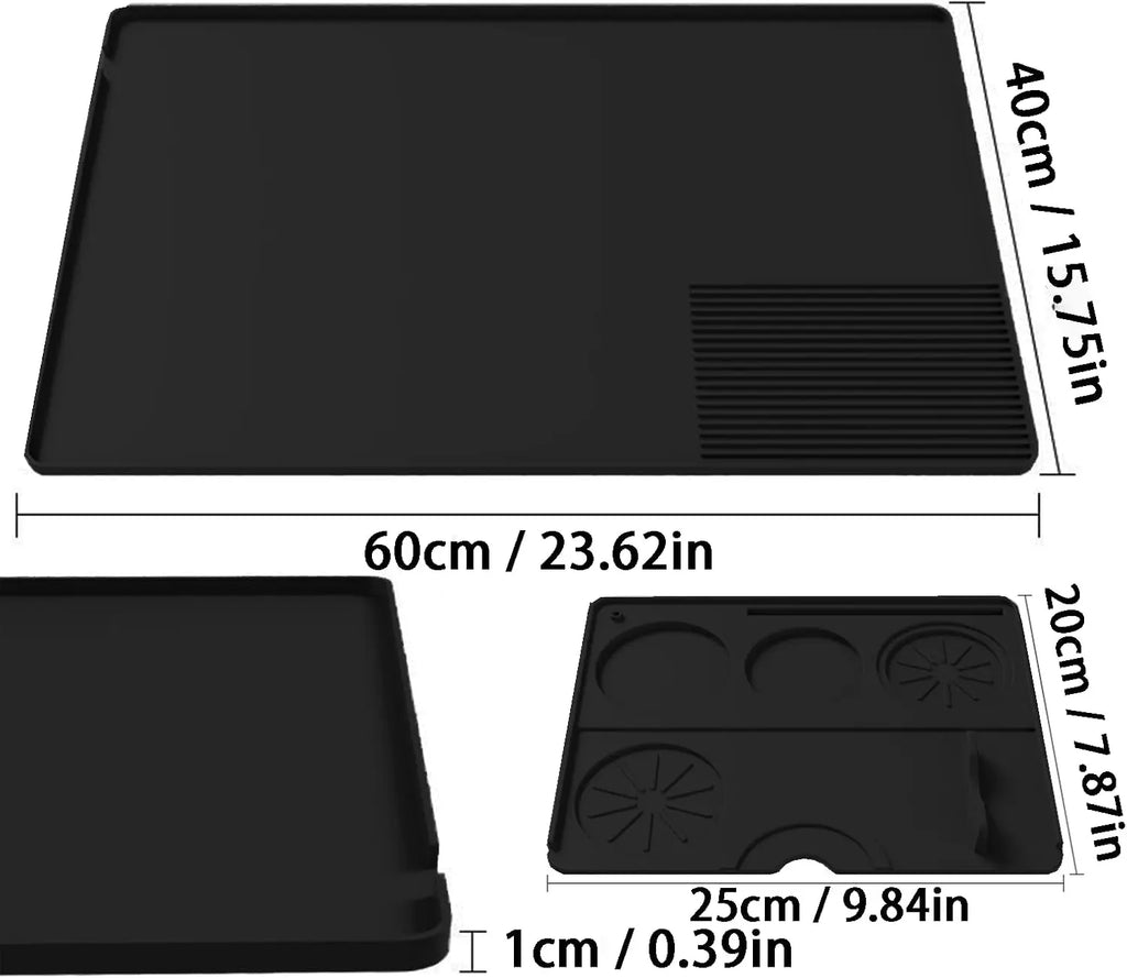 3 in 1 Silicone Coffee Mat Non Slip Bar Mat for Coffee Station Countertop