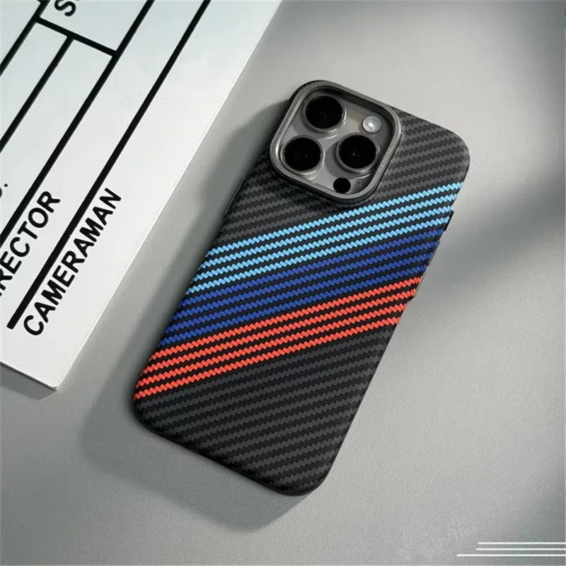 Geometric Carbon Fiber 3D Magnetic Hard iPhone Case