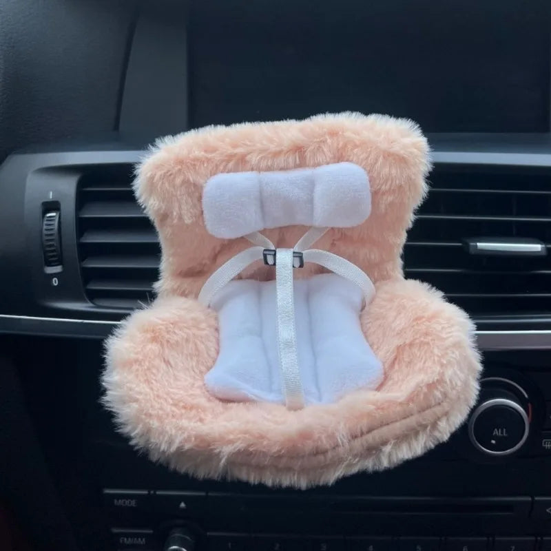 Car Doll Safety Seat Cartoon Style Chair for Labubu Doll Car Interior Decoration