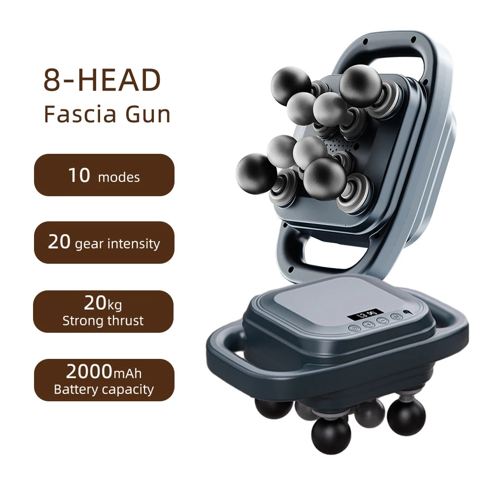 42 Heads Massage Gun Deep Tissue Muscle Massager High Frequency Body Fascia Gun for Back Neck Shoulder