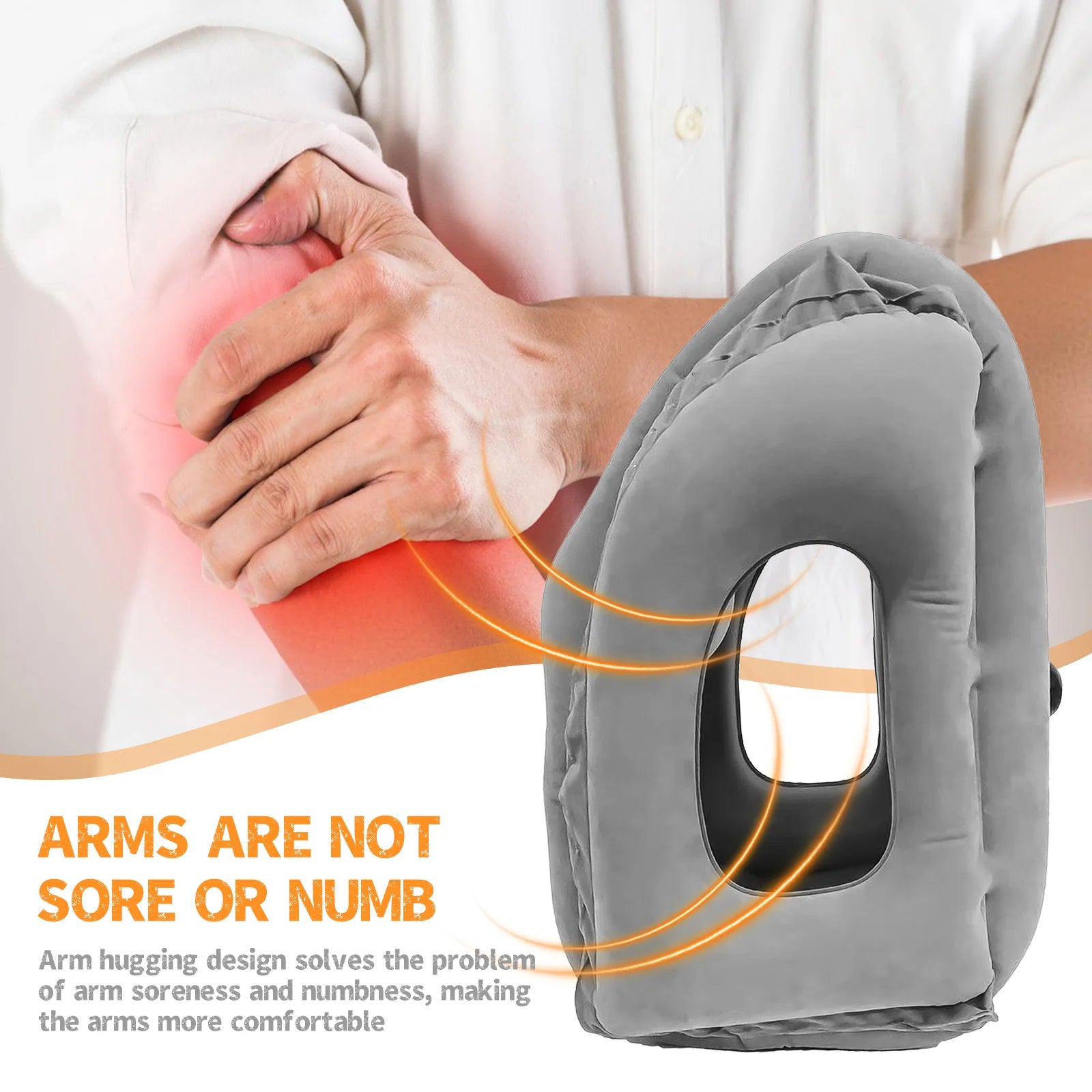 Inflatable Travel Pillow Airplane Neck Head Support with Patented Valve