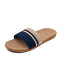Women Linen Slippers Anti Slip Indoor Home Slides Lightweight Breathable Summer Flat Sandals