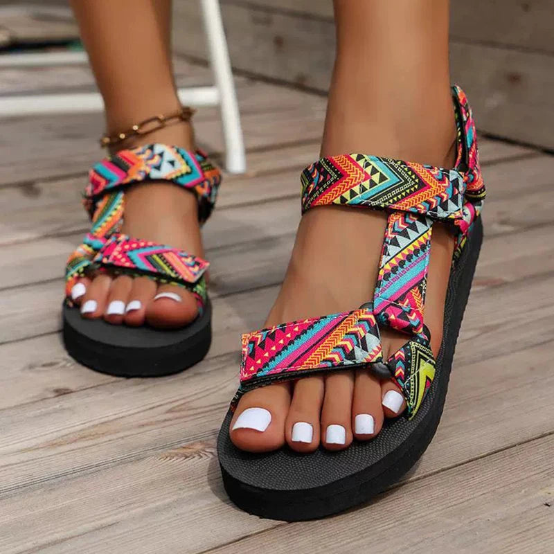Boho Colorful Rope Sandals Women Casual Summer Anti Slip Beach Shoes