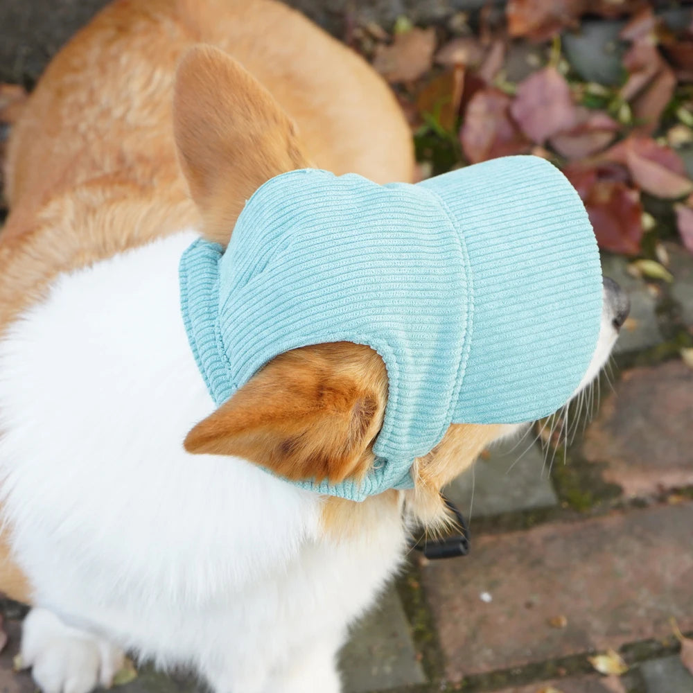Adjustable Corduroy Dog Baseball Cap Sun Hat for Small Large Dogs