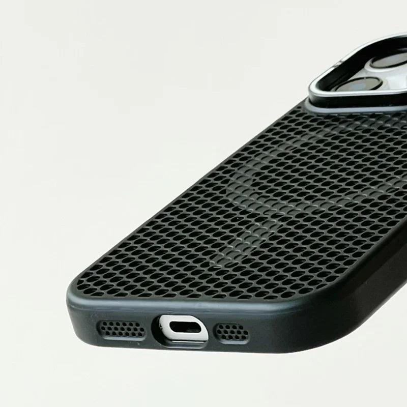 Mesh Cooling MagSafe Alloy Lens Wireless Charging iPhone Case