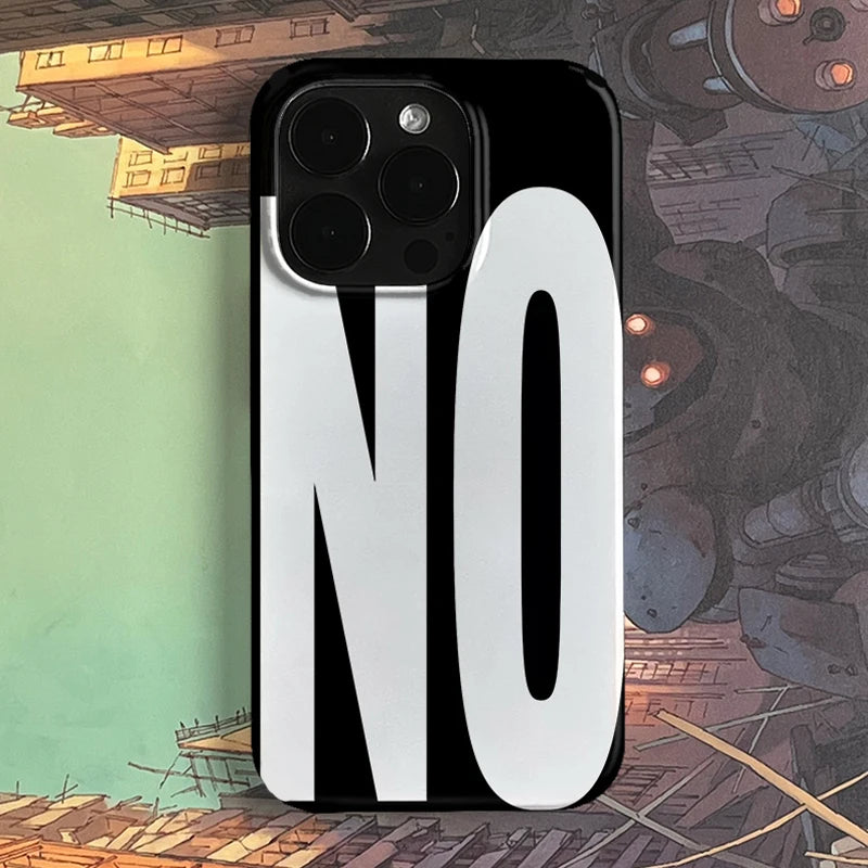 NO YES Personalized Black White Letters iPhone Case
