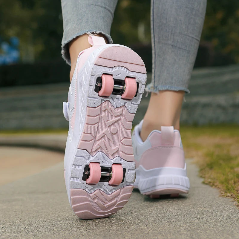 Kids Roller Skate Shoes 4 Wheel Casual Sports Sneakers