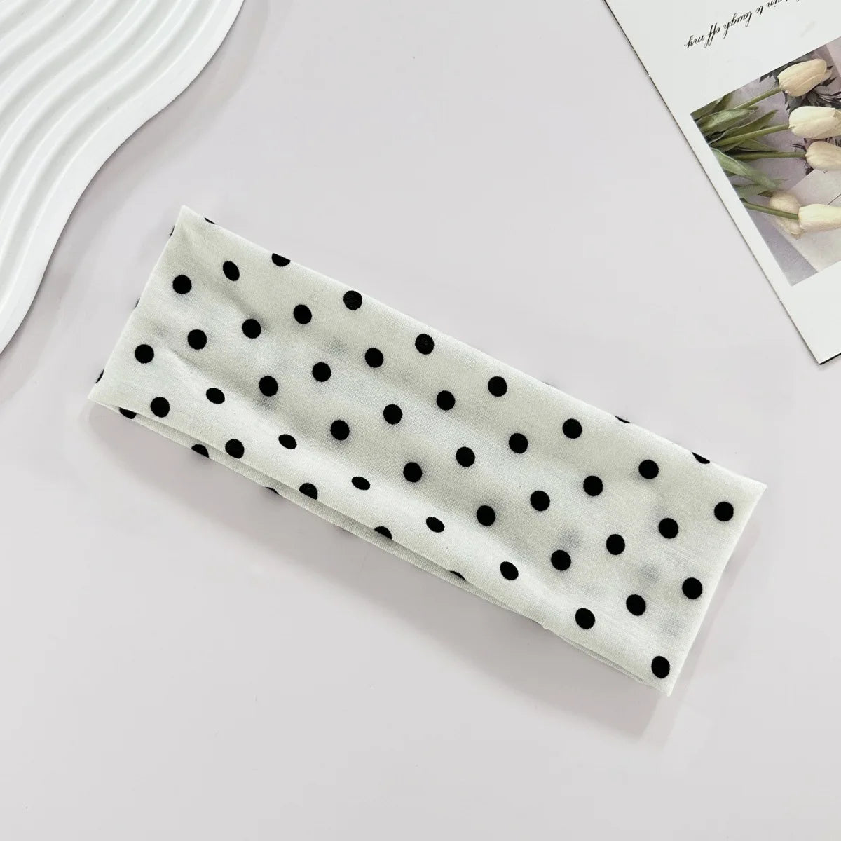 Polka Dot Yoga Headband Sweat Absorbent Sports Hairband