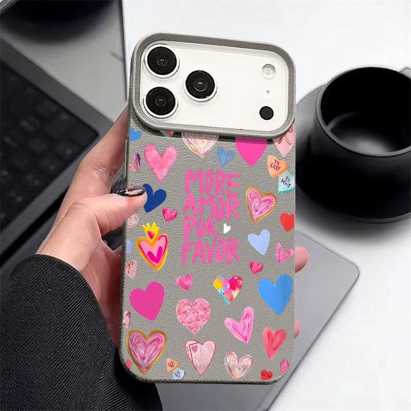 Heart Print Soft iPhone Case