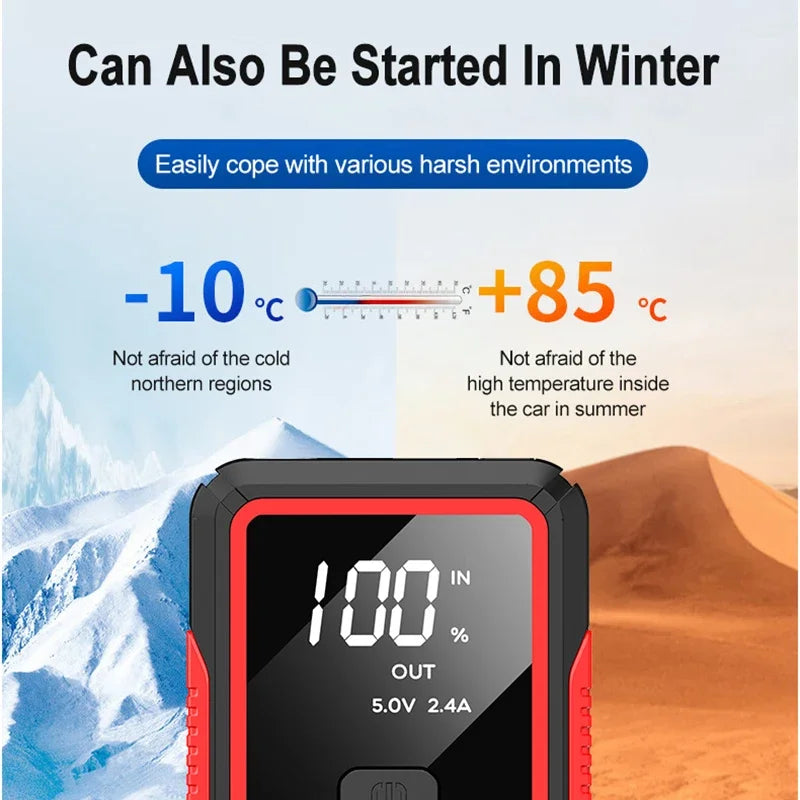 Portable Car Jump Starter 600A 12V – Emergency Battery Booster Power Bank for Petrol & Diesel Cars