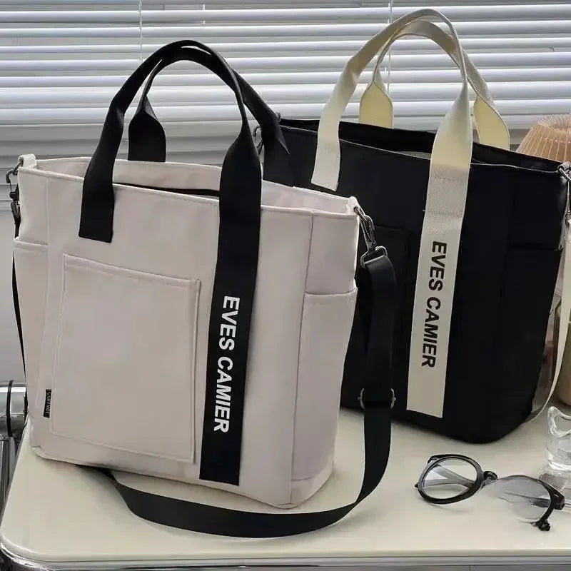 Large Capacity Nylon Canvas Tote Shoulder Bag Waterproof Casual Messenger Bag