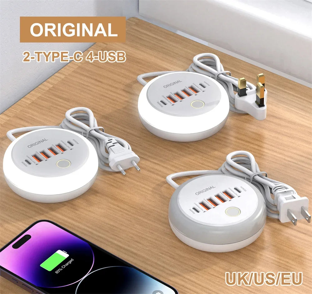 50W USB C Fast Charging Power Strip for iPhone