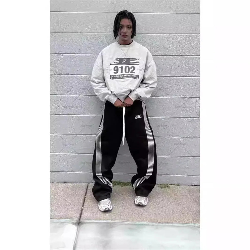 Y2K Wide Leg Tactical Jogger Pants Unisex Streetwear Sweatpants