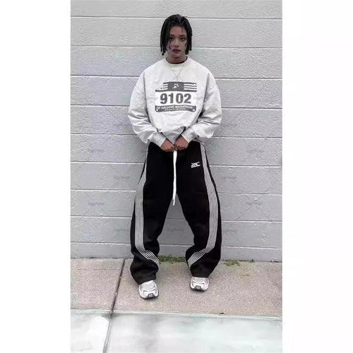 Y2K Wide Leg Tactical Jogger Pants Unisex Streetwear Sweatpants