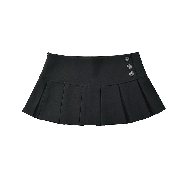 Women Y2K Low Waist Pleated Mini Skirt American Retro Summer Sexy Short Skirt