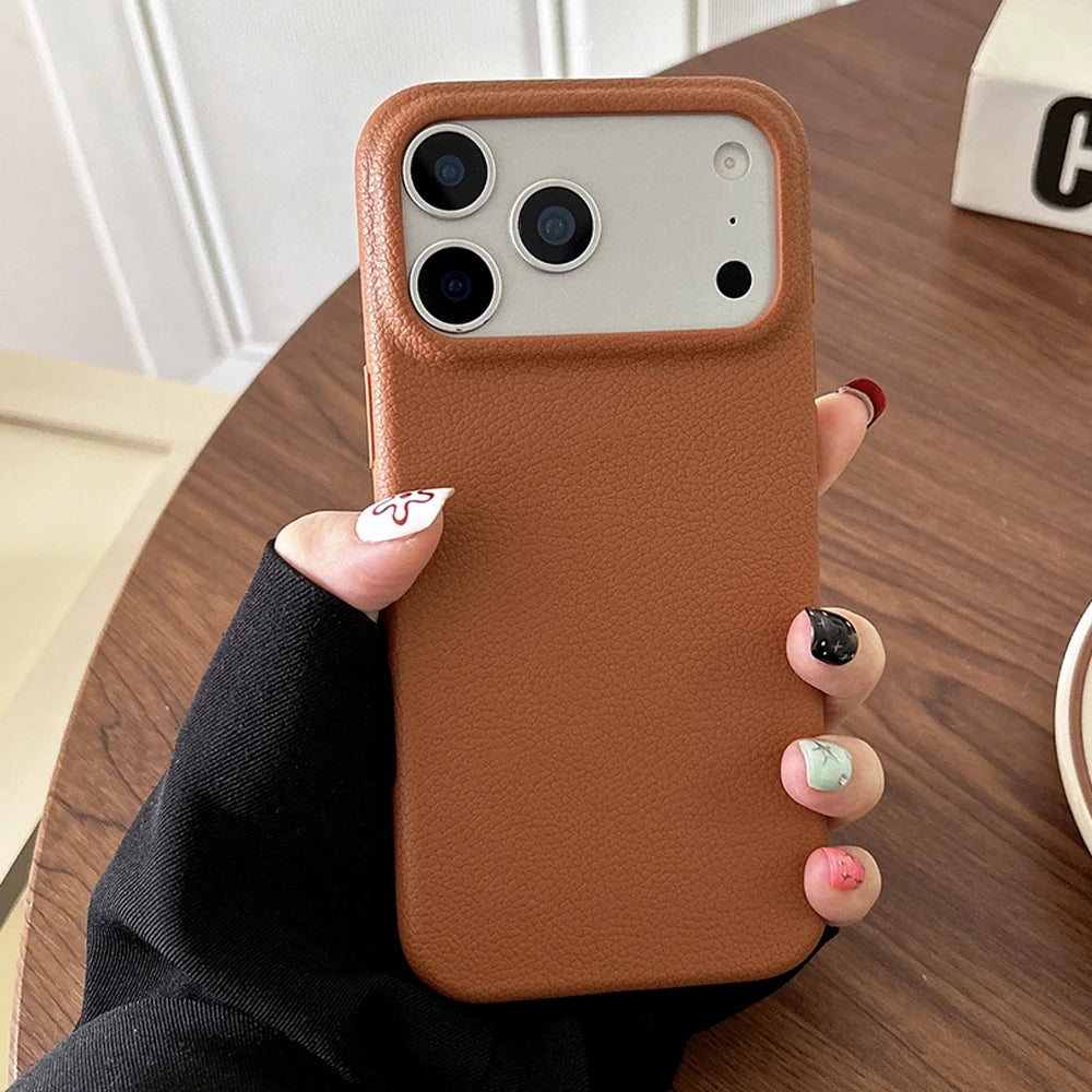 Leather Texture Shockproof Soft TPU iPhone Case