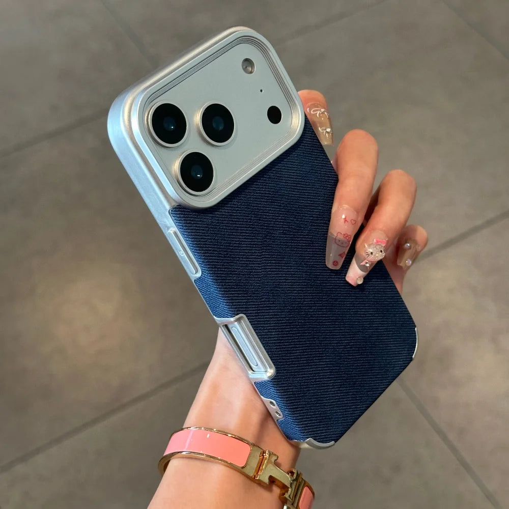 Denim Fabric Soft Shockproof Bumperi iPhone Case