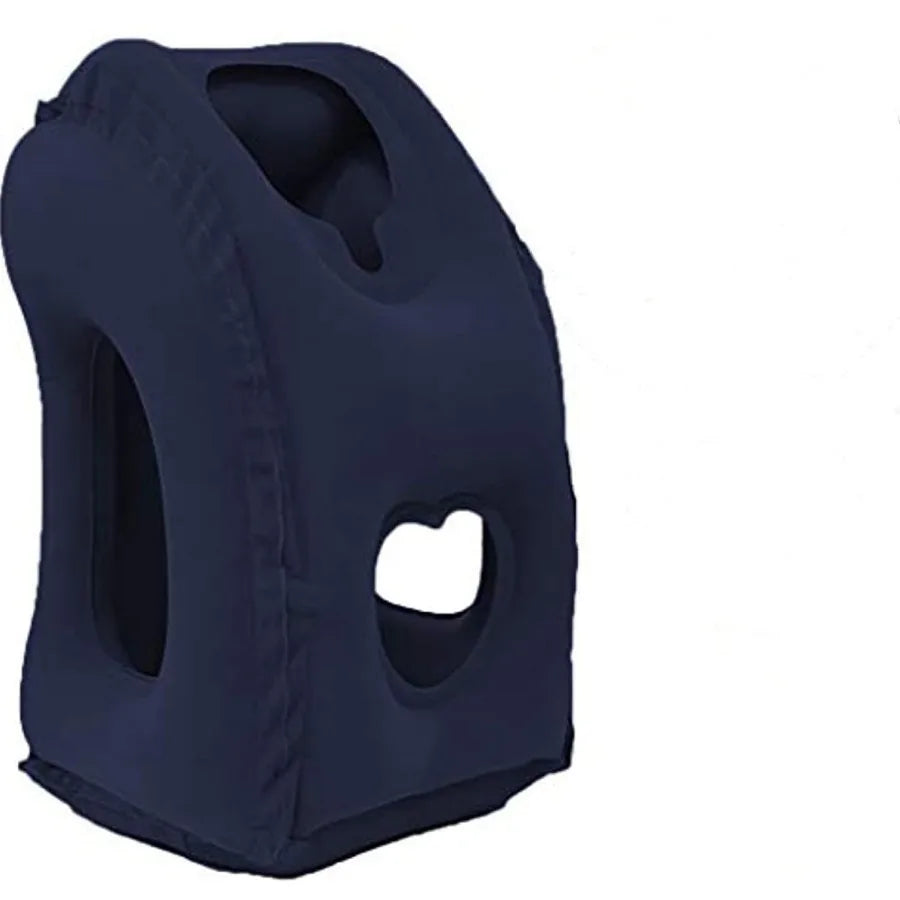 Inflatable Travel Pillow Airplane Neck Head Support with Patented Valve