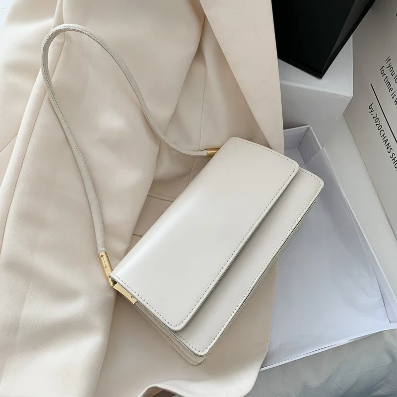Women Crossbody Underarm Bag Fashion Shoulder Handbag Solid Color 2026