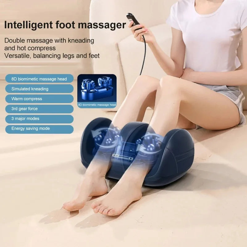 Electric Foot and Calf Massager with Heat Shiatsu Kneading for Relaxation