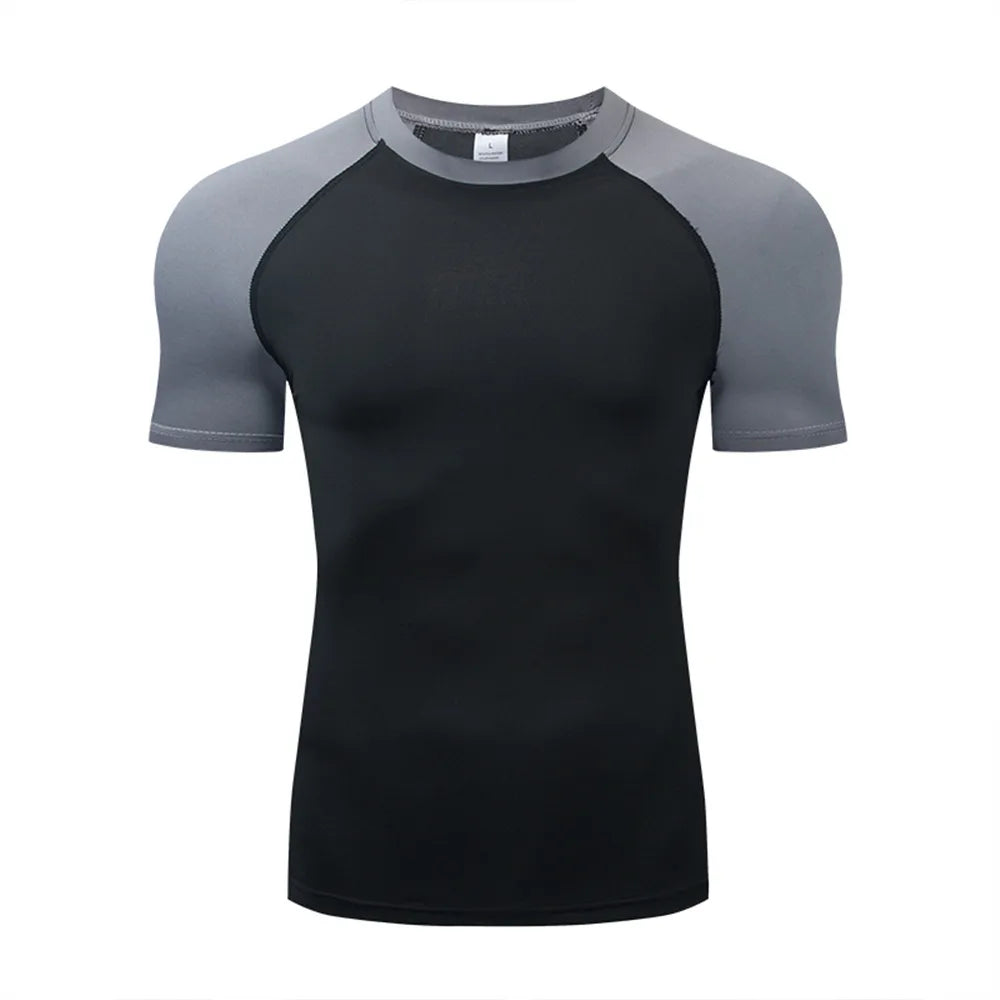 Men Compression Running T Shirt Breathable Gym Training Fitness Tight Sport Tee