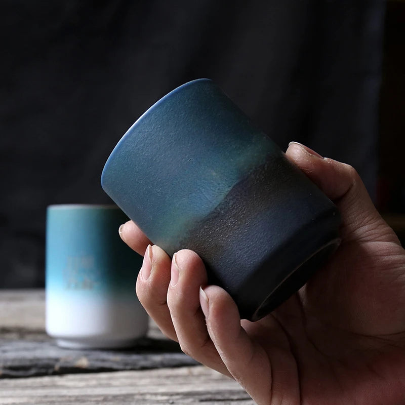 Stoneware Coffee Mug Kiln Fired Gradient Large Water Cup
