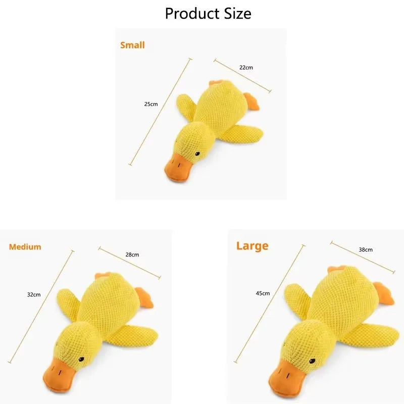 Yellow Duck Plush Dog Toy for Sleeping and Boredom Relief