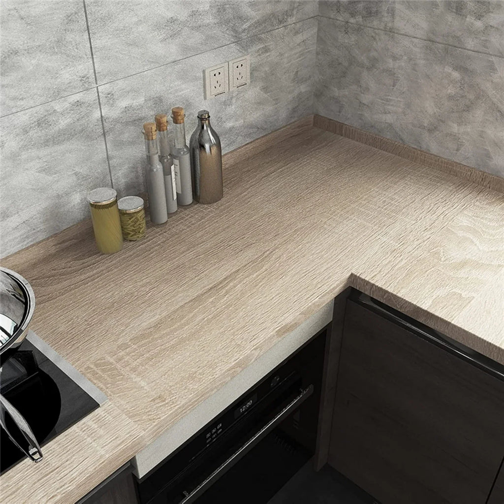 Peel and Stick Wood Grain Floor Sticker Self Adhesive Scratch Resistant Flooring