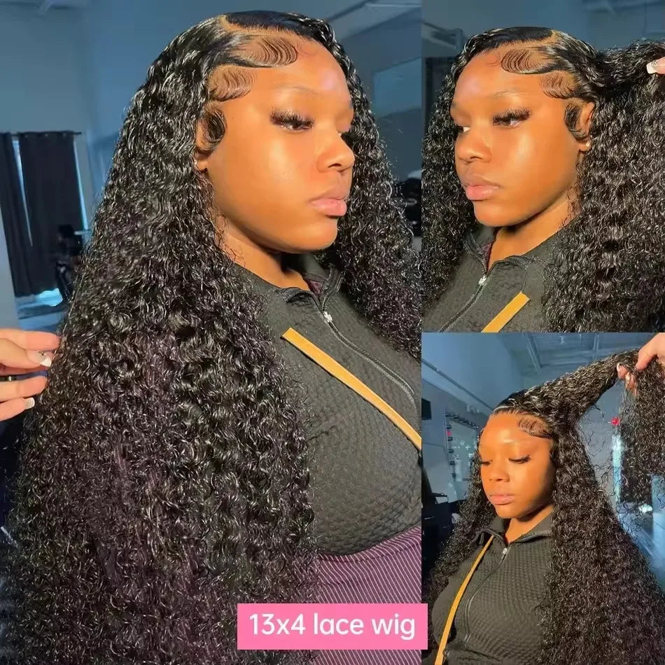 Water Deep Wave Human Hair Wig – HD Lace Front Glueless Wig Natural Hairline