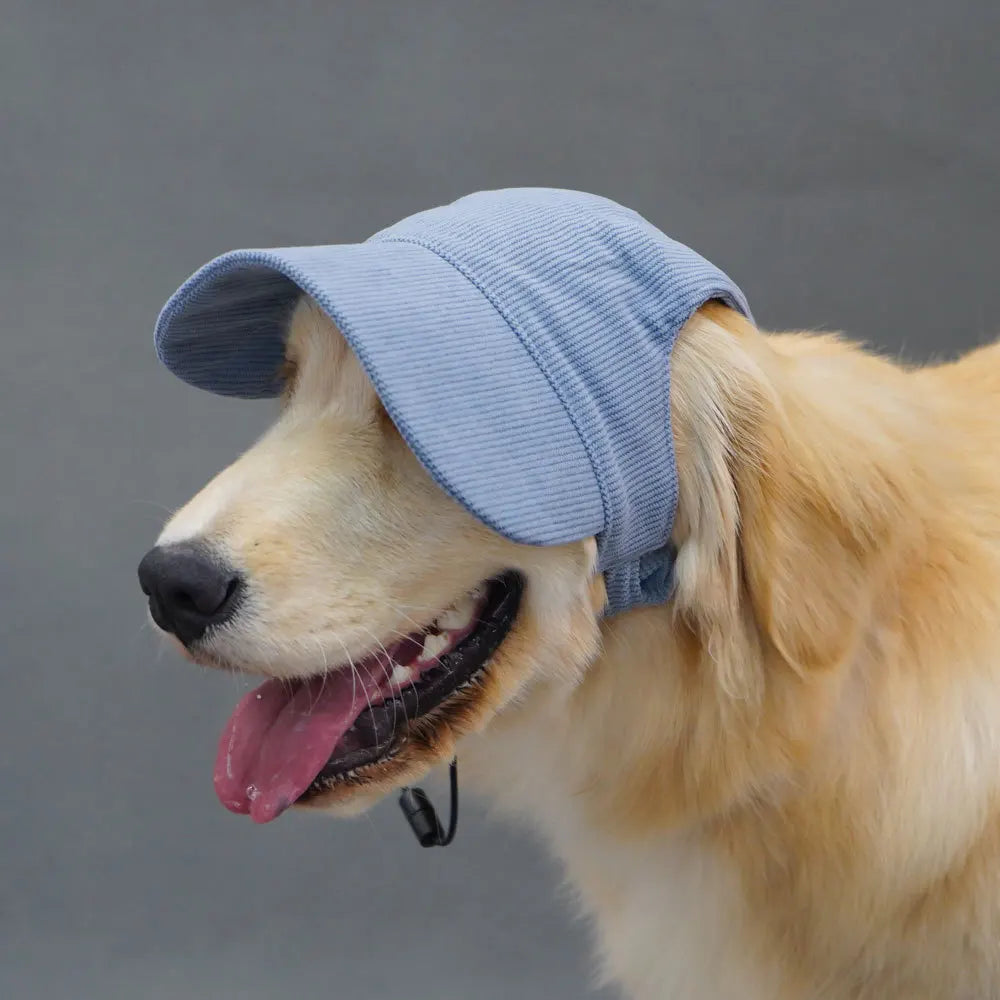 Adjustable Corduroy Dog Baseball Cap Sun Hat for Small Large Dogs