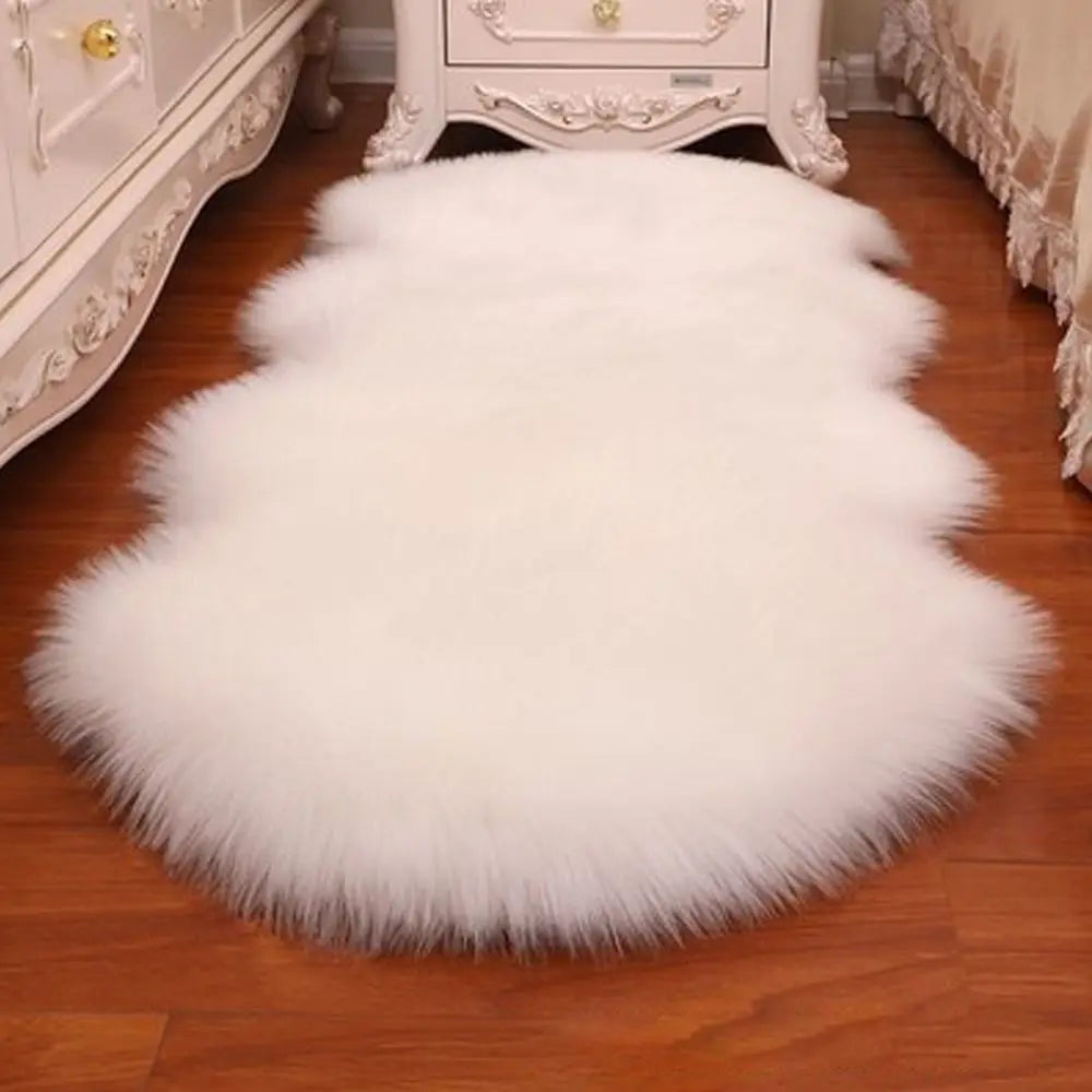 Artificial Sheepskin Rug Long Hair Fluffy Soft Faux Wool Shaggy Floor Mat Home Decor